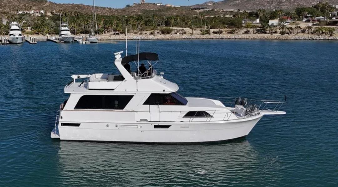Constellation Chris-Craft yacht anchored in Cabo San Lucas marina